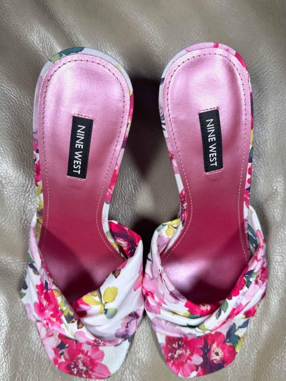Nine West Pink Floral Slide - Size 8 1/2